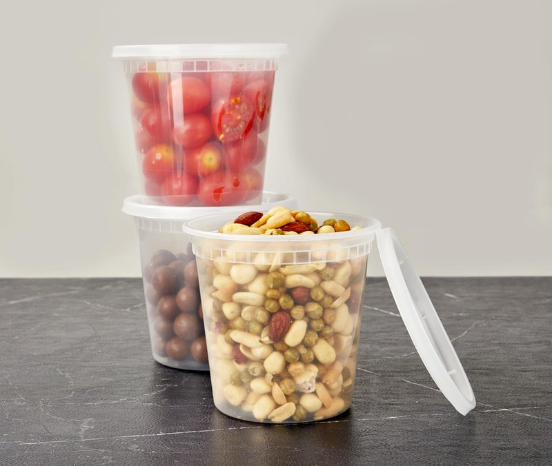 EDI [24 OZ, 50 Sets] Plastic Deli Food Storage Containers with Airtight Lids | Microwave-, Freezer-, Dishwasher-Safe | BPA Free | Heavy-Duty | Meal Prep | Leakproof | Recyclable - Image 5